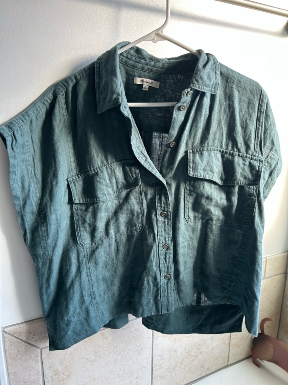 Madewell Teal Button-Down Utility Shirt